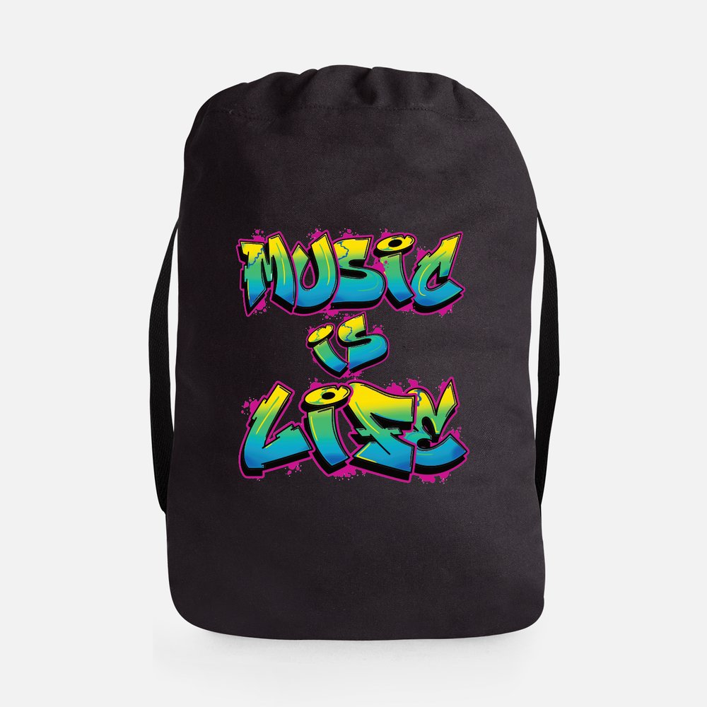 MUSIC IS LIFE DRAWSTRING BAG