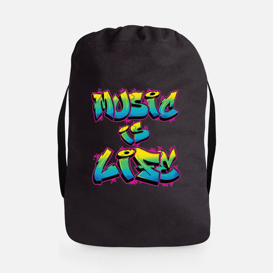 MUSIC IS LIFE DRAWSTRING BAG
